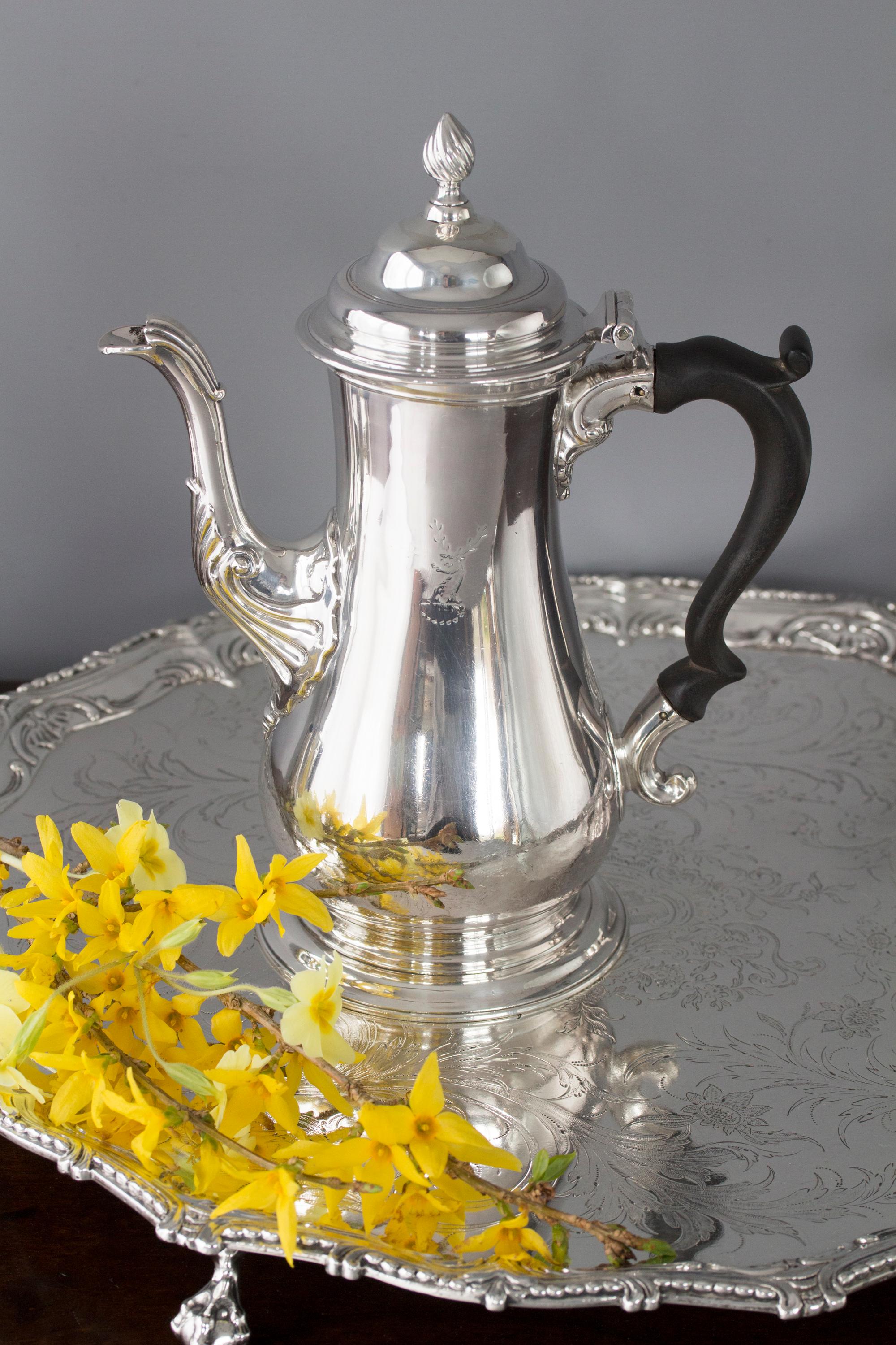 George III Silver Coffee Pot London 1763 by William Grundy 14
