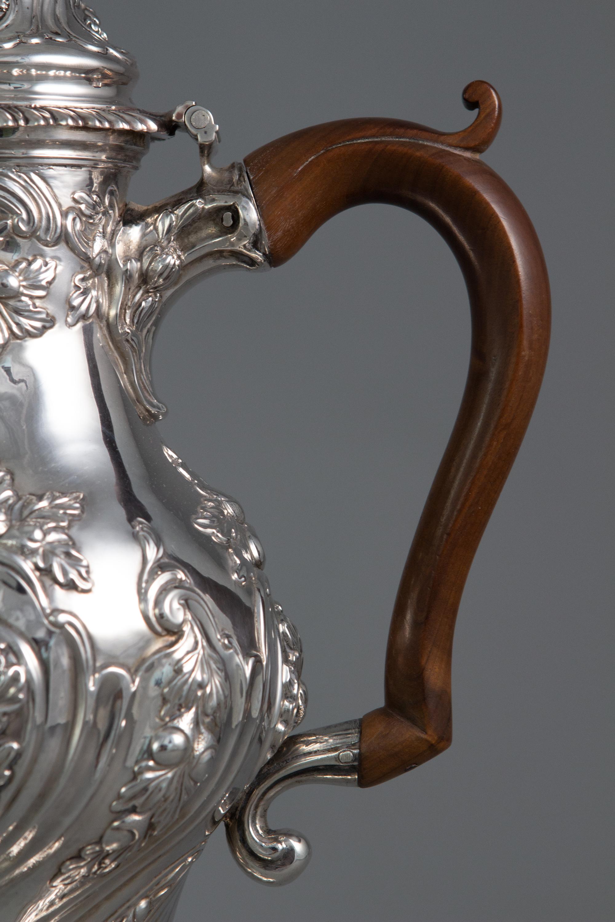 Cafetière en argent George III, Londres 1769 par William Abdy 1