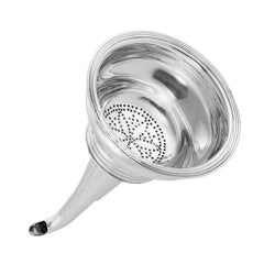 A George III silver wine funnel