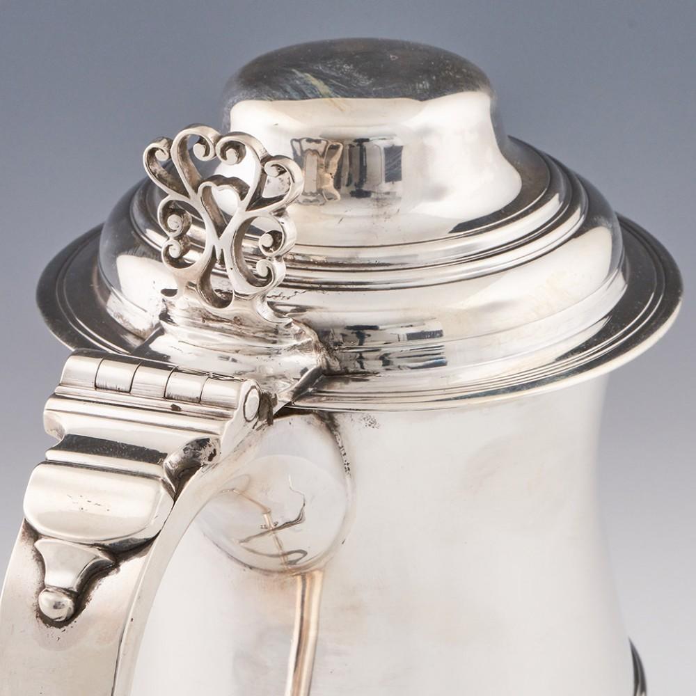 English A George III Sterling Silver Domed Lidded Quart Tankard London, 1766 For Sale
