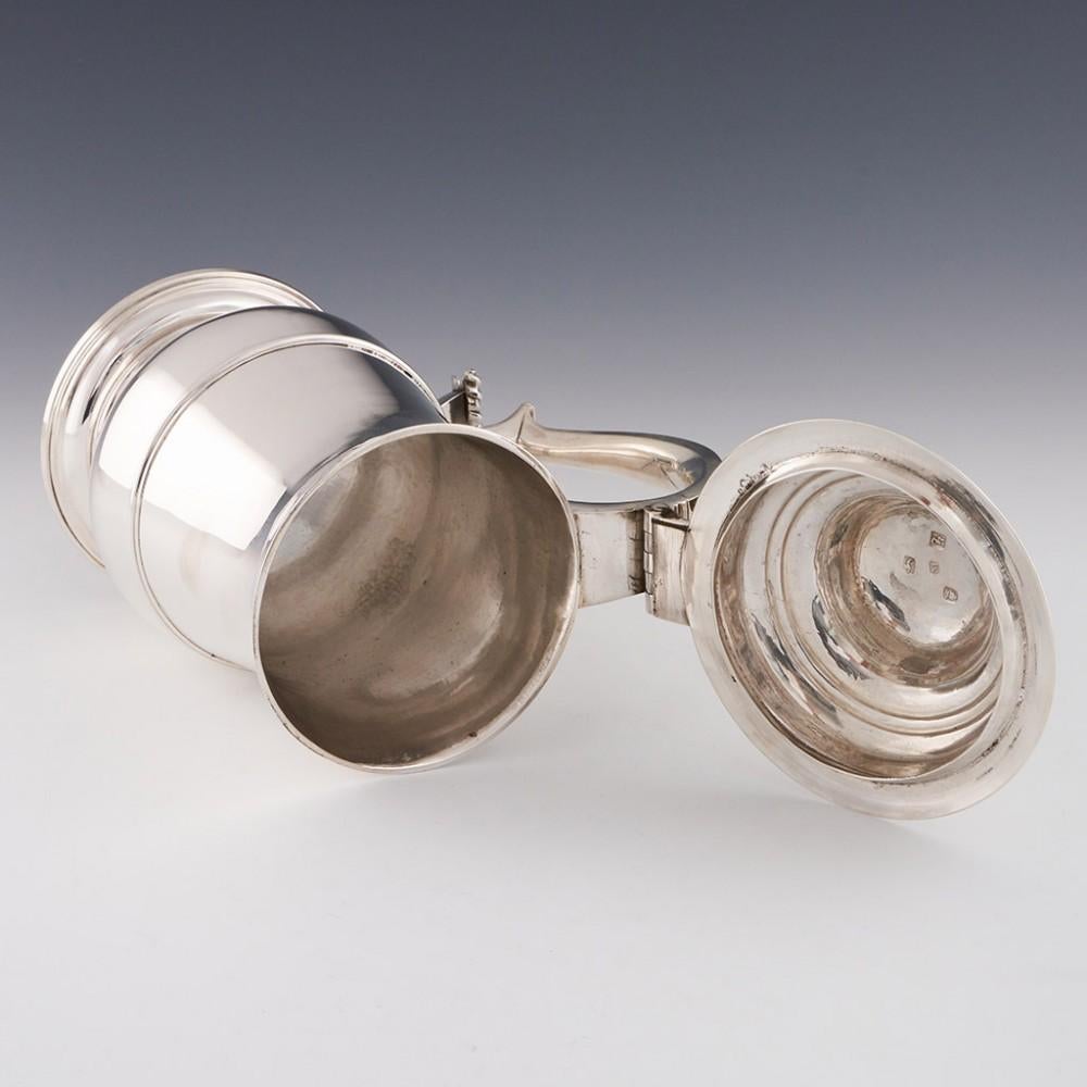 A George III Sterling Silver Domed Lidded Quart Tankard London, 1766 In Good Condition For Sale In Tunbridge Wells, GB