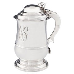 A George III Sterling Silver Domed Lidded Quart Tankard London, 1776