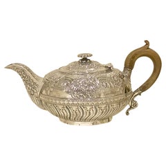 A George III Sterling Silver Teapot London 1819 by Robert Hennell II