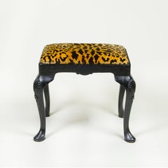 A George III Style Black Lacquered Stool