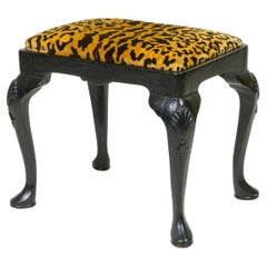 Vintage A George III Style Black Lacquered Stool