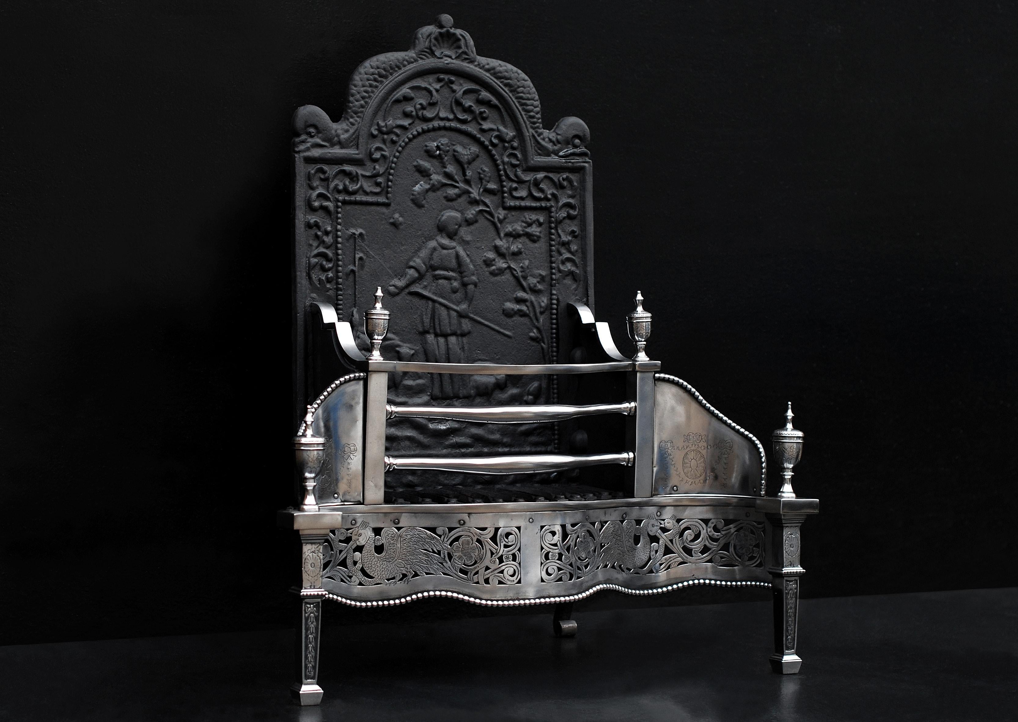 XIXe siècle Cheminée en acier poli de style George III en vente