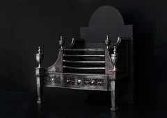 George III Style Steel Firegrate with Pierced Fret