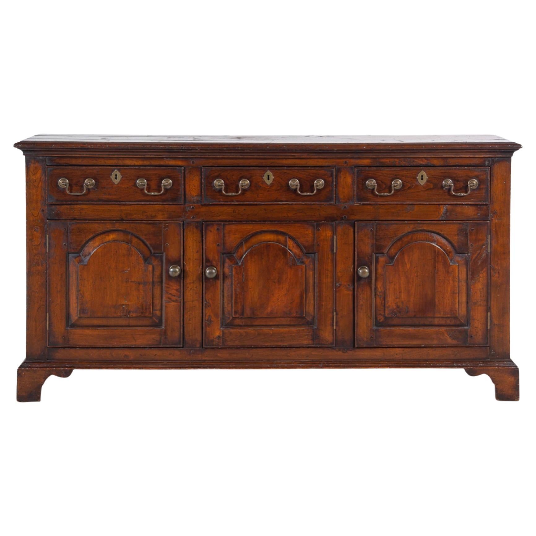 A George III Style Walnut Serving Cabinet.  Spectacular Color/Patina For Sale