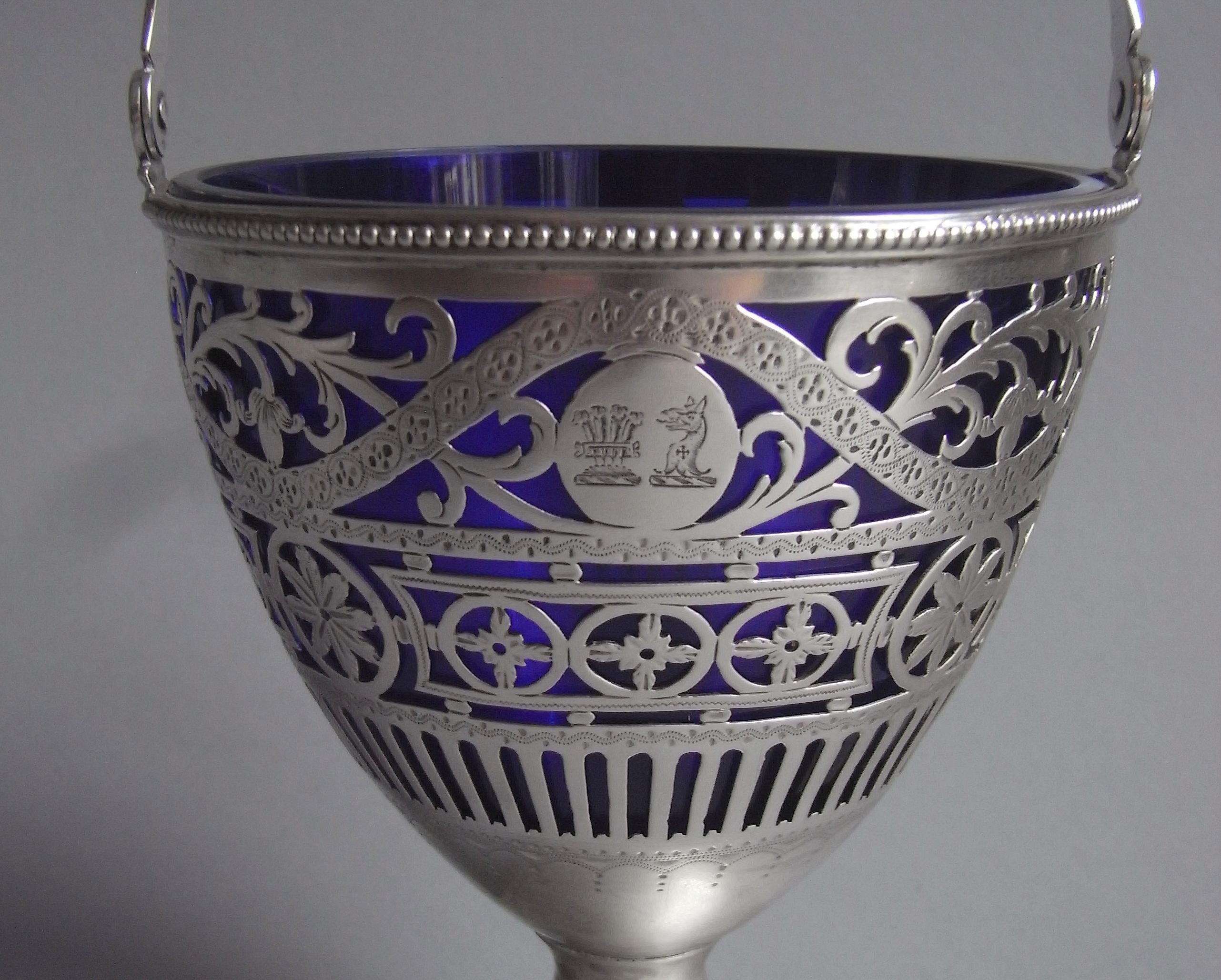 Sterling Silver George III Sugar Basket Made in London in 1781 by Charles Chesterman