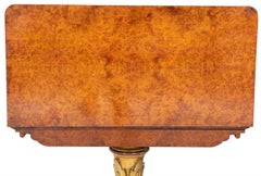 A George IV Amboyna and Giltwood Card Table Attributed to Morel and Seddon