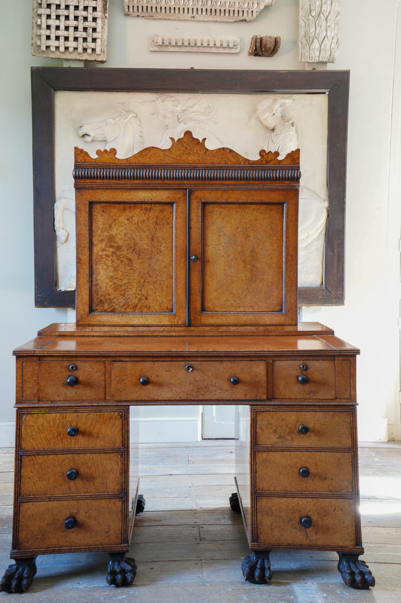 A George IV Chinese Amboyna Desk For Sale 12