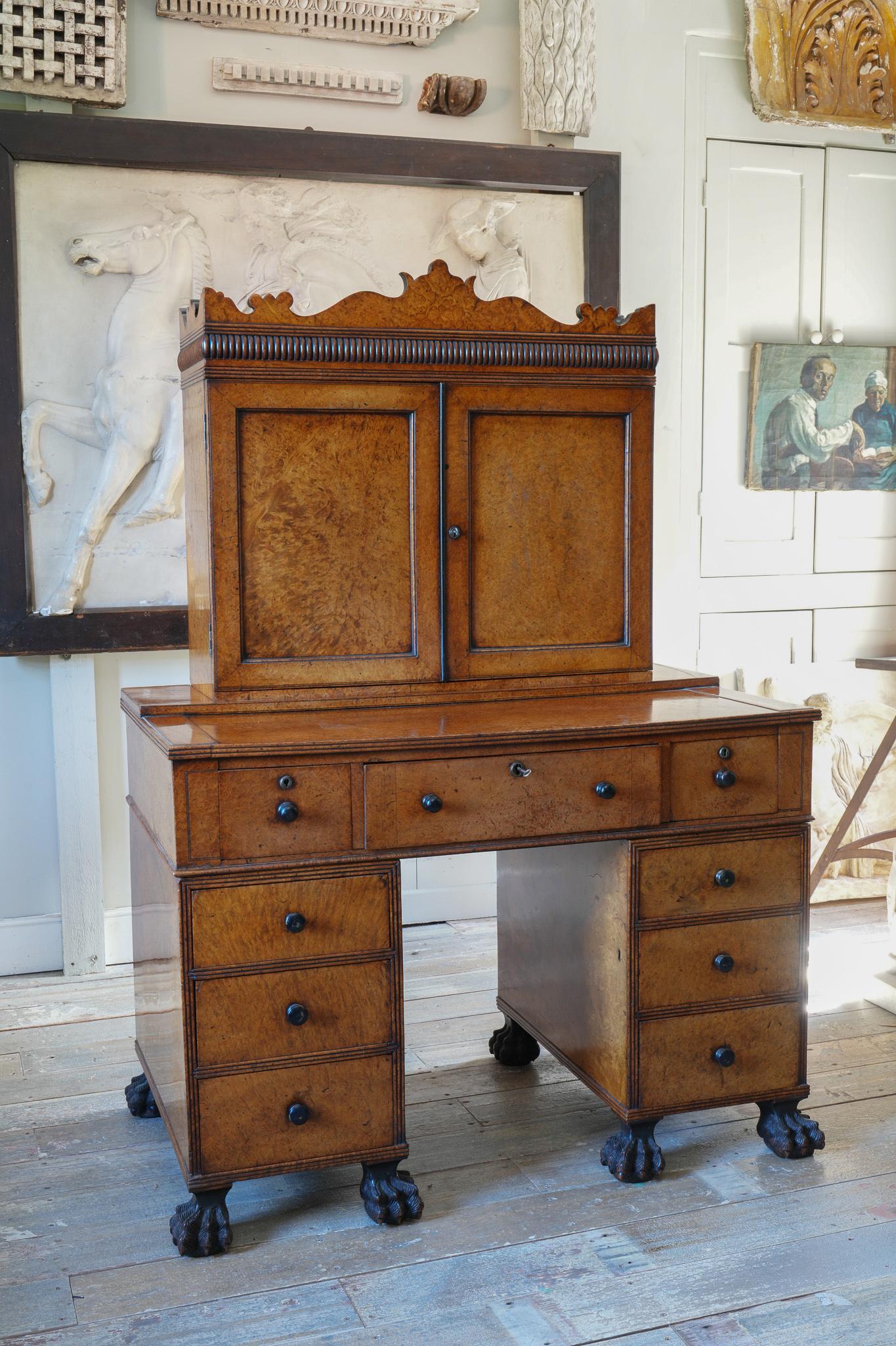 A George IV Chinese Amboyna Desk For Sale 13