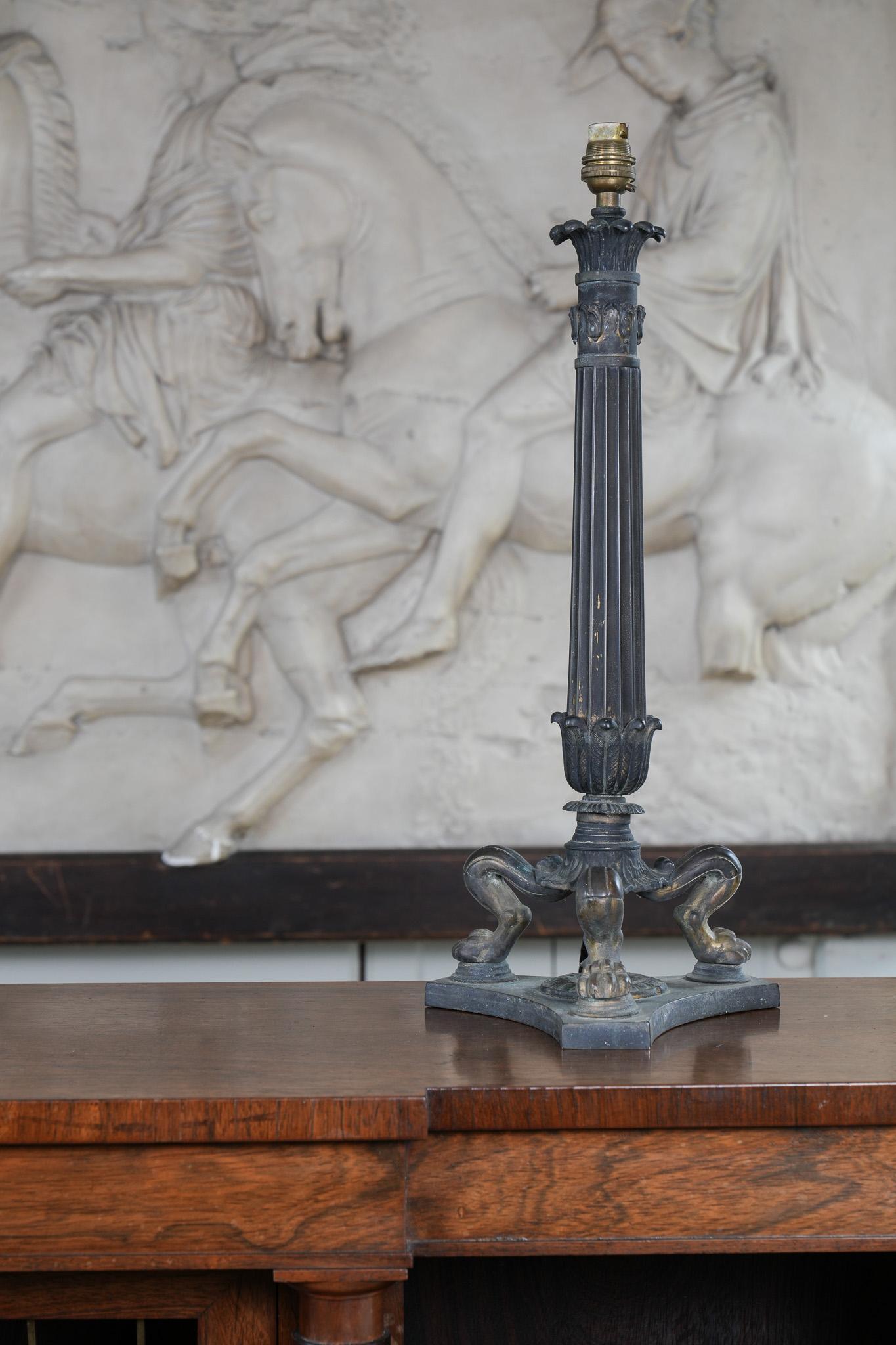 A George IV Column Table Lamp For Sale 2