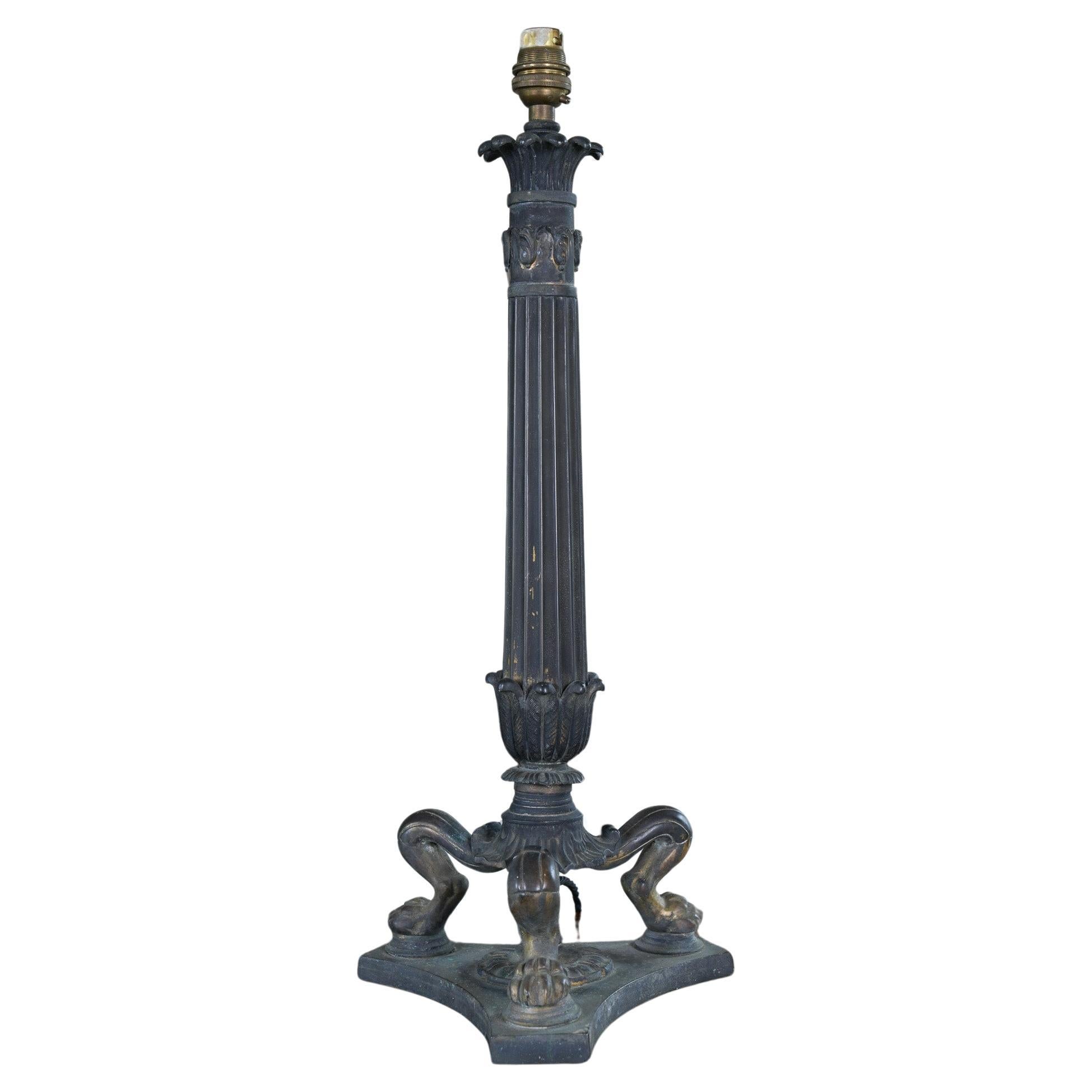 A George IV Column Table Lamp For Sale