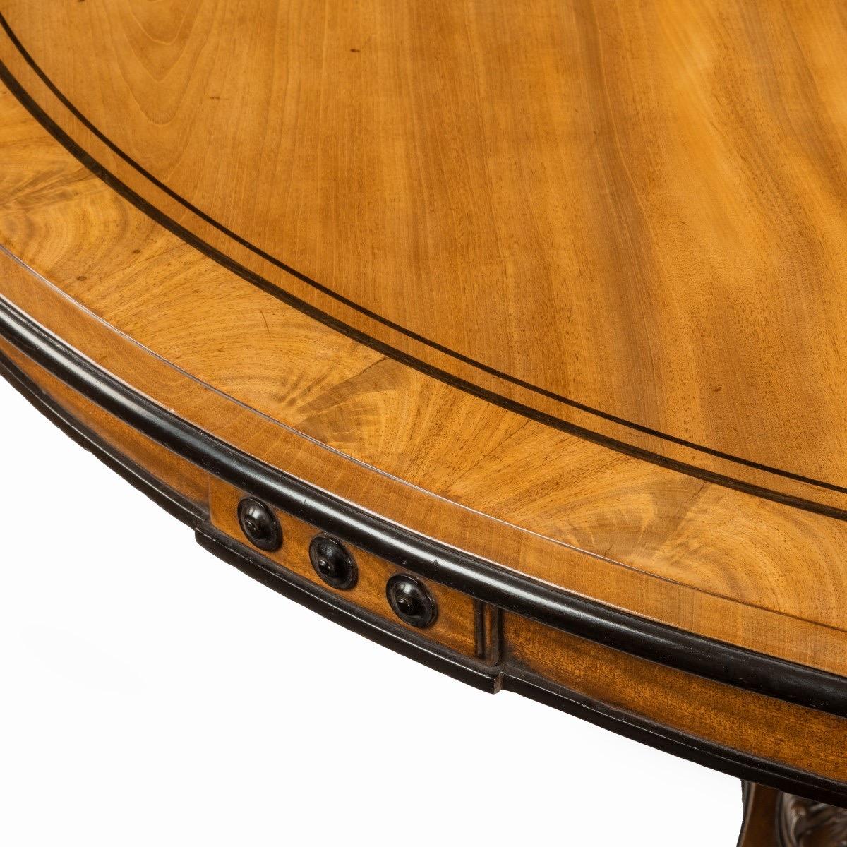 George IV Ebony-Inlaid Mahogany Tilt-Top Centre Table In Good Condition For Sale In Lymington, Hampshire