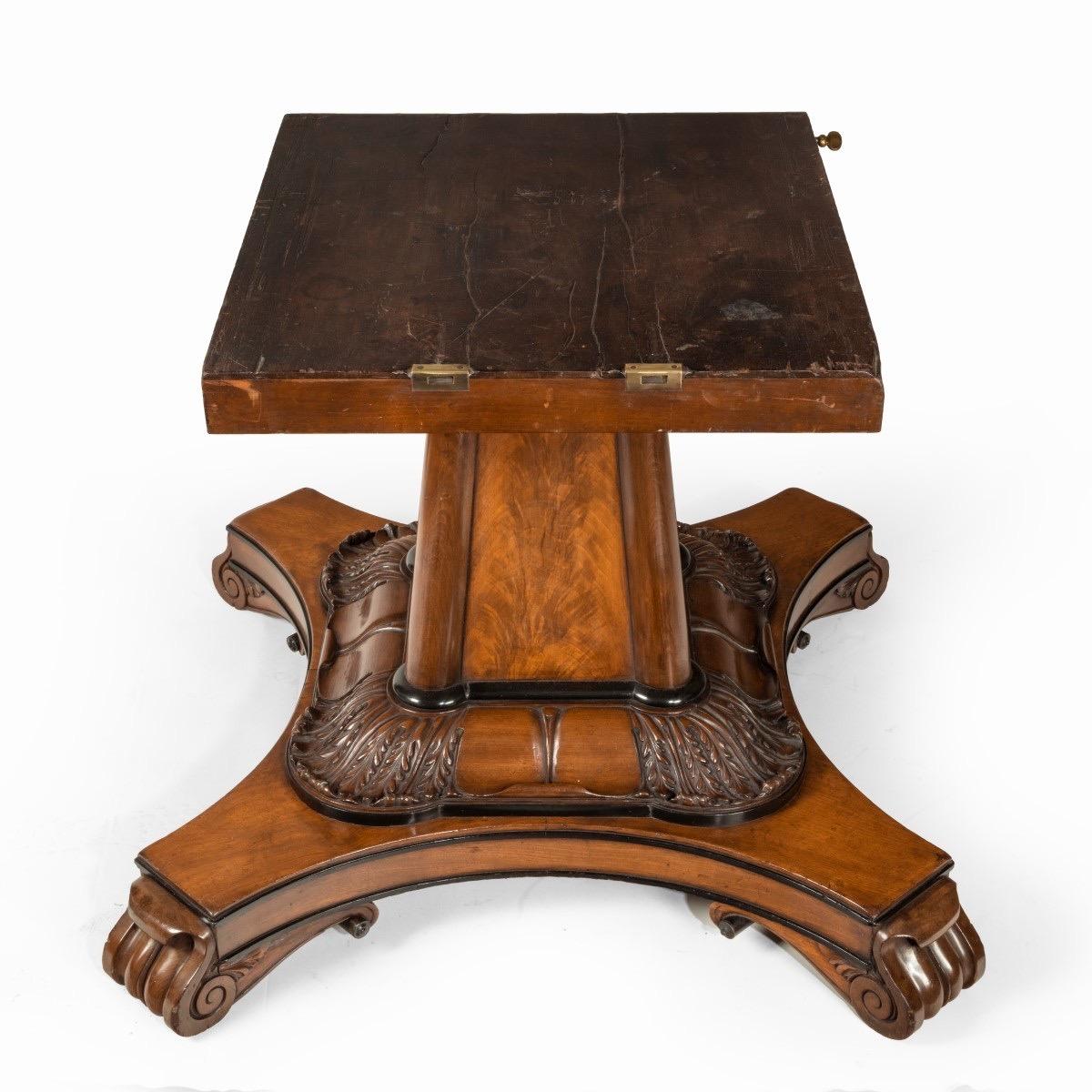 George IV Ebony-Inlaid Mahogany Tilt-Top Centre Table For Sale 1