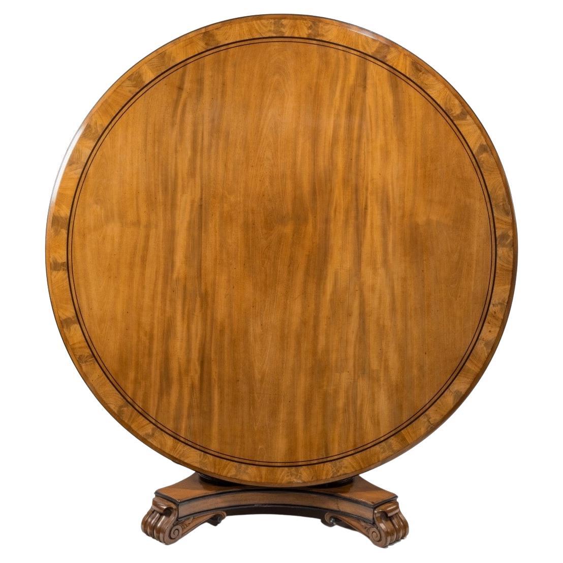 George IV Ebony-Inlaid Mahogany Tilt-Top Centre Table For Sale