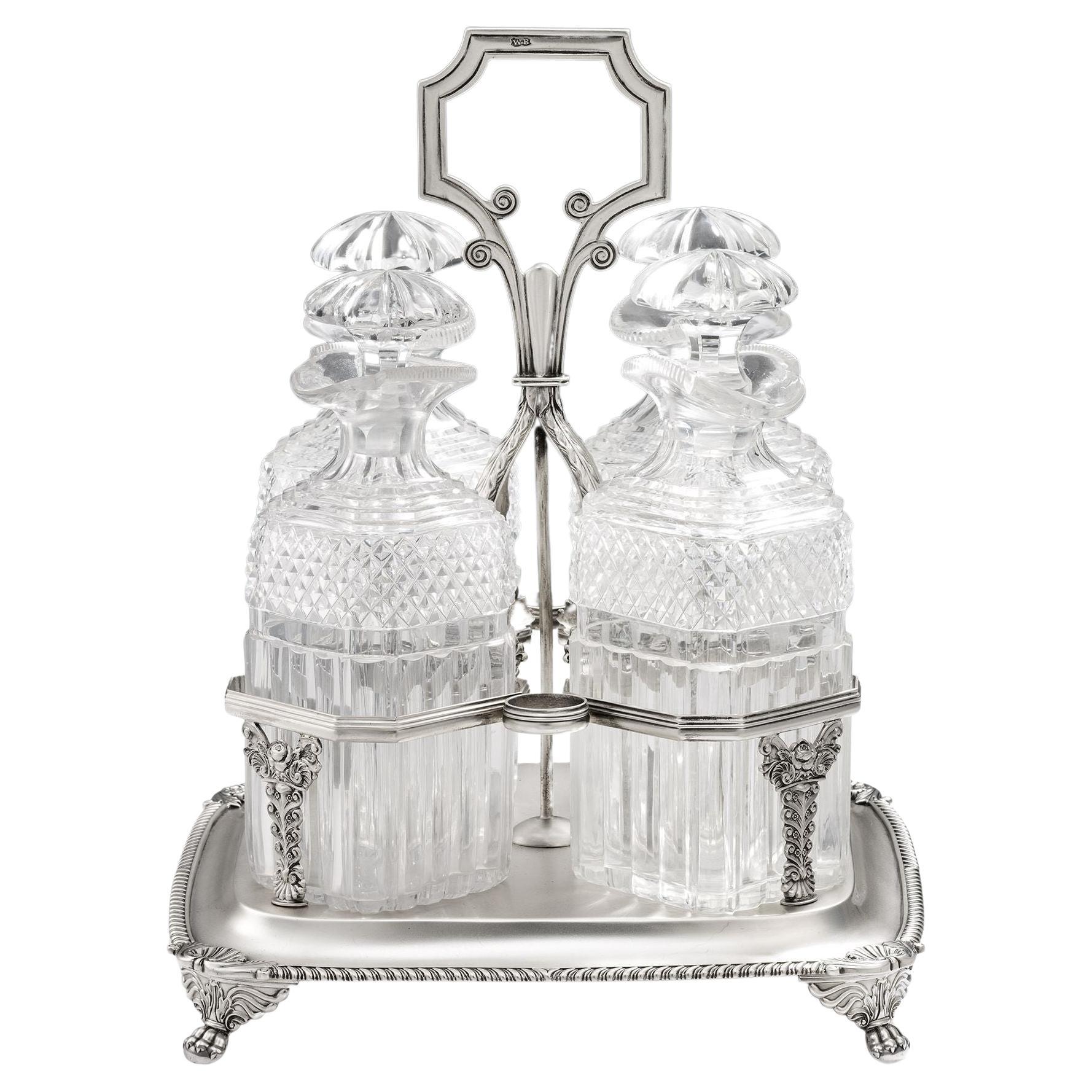 George iv Four Bottle Decanter Stand, London, 1823 by William Bateman
