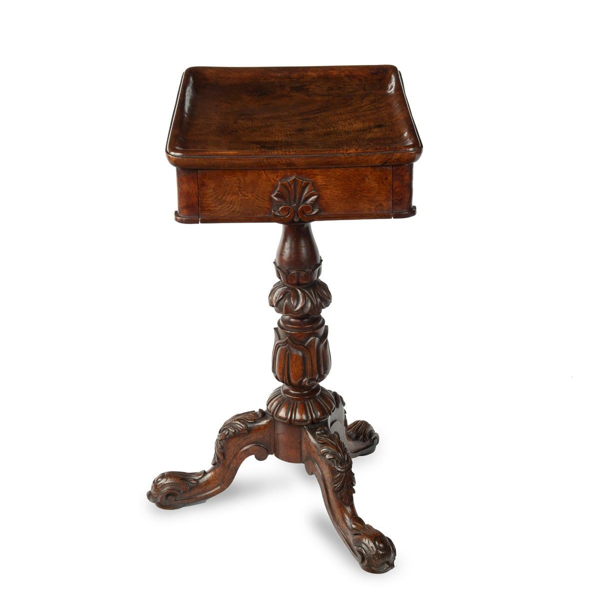 English A George IV highly figured oak tripod side table attributed to Gillows For Sale