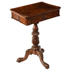 Antique A George IV highly figured oak tripod side table attributed to Gillows