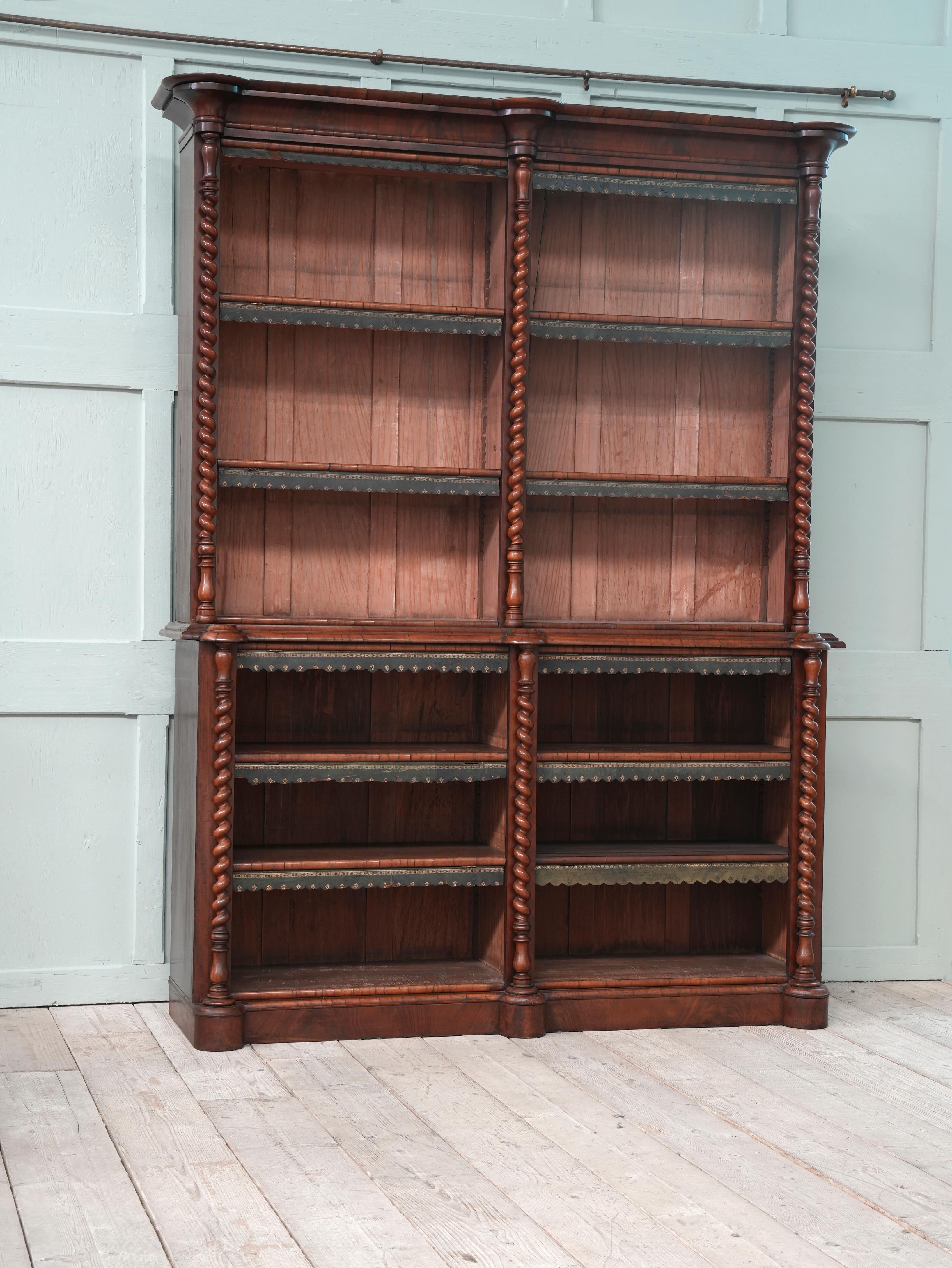 Leather George iv Mahogany Library Bookcase