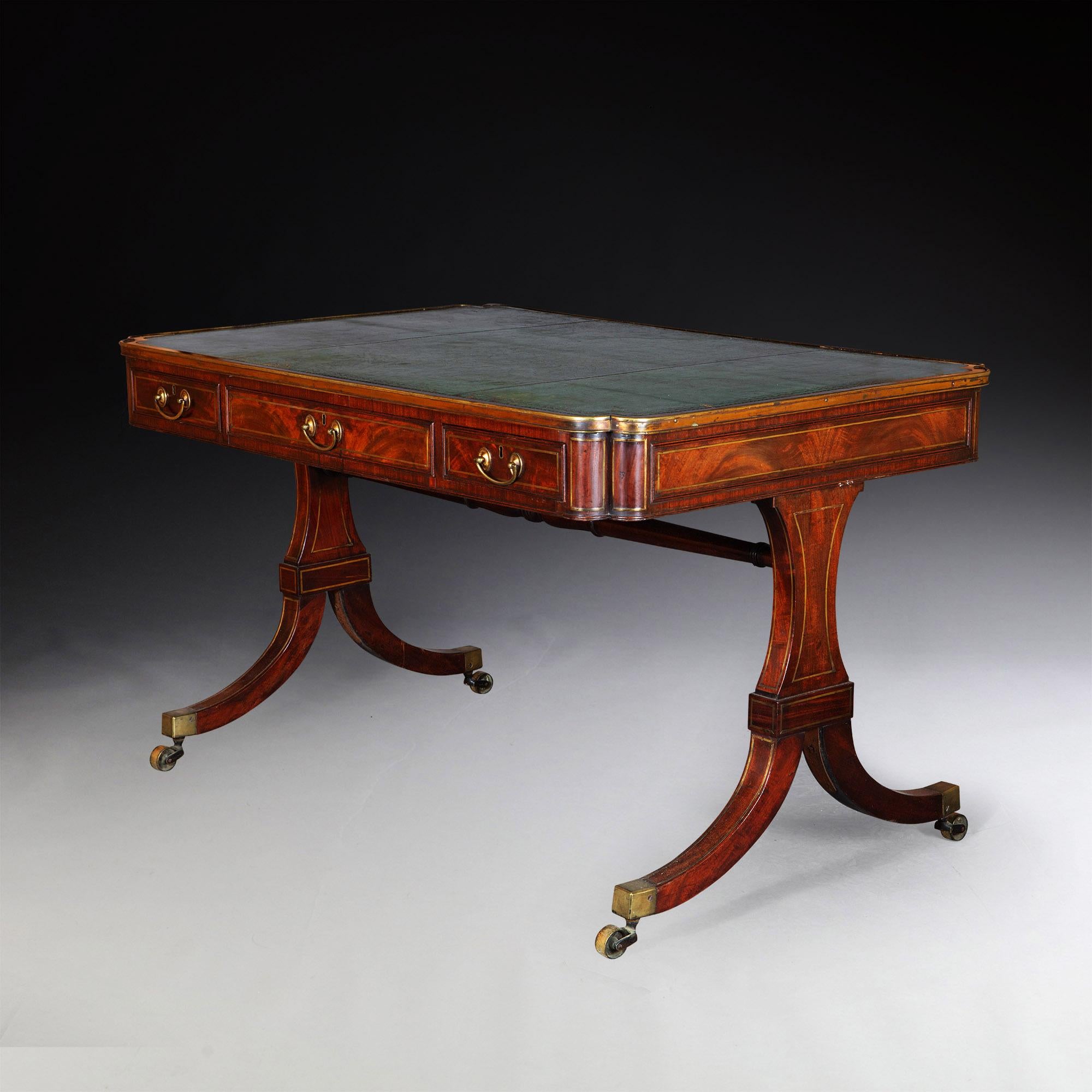 English George IV Mahogany Writing Table For Sale