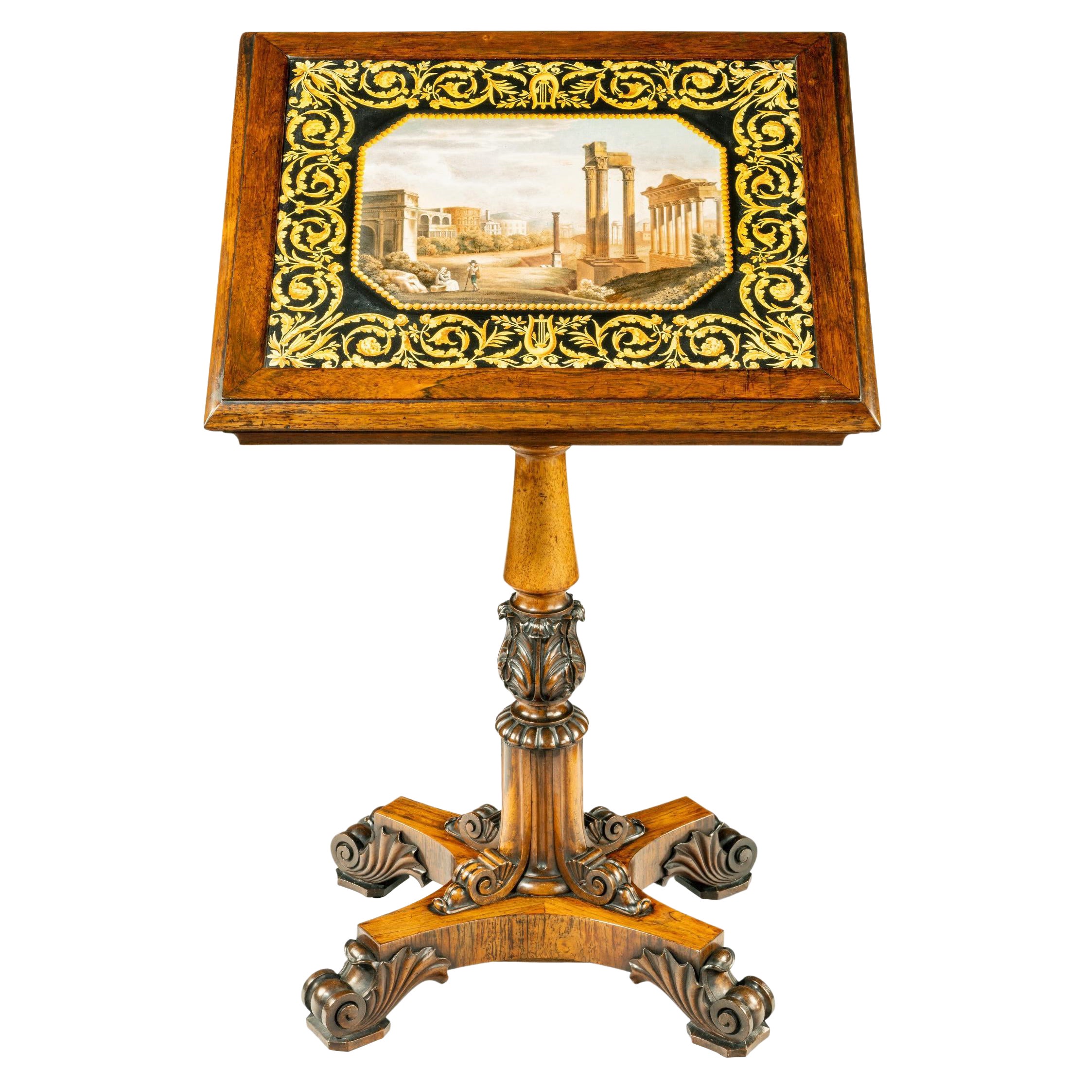 A George IV rosewood and scagliola occasional table attributed to Gillows c.1825