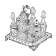 A George IV silver cruet stand by William Eaton