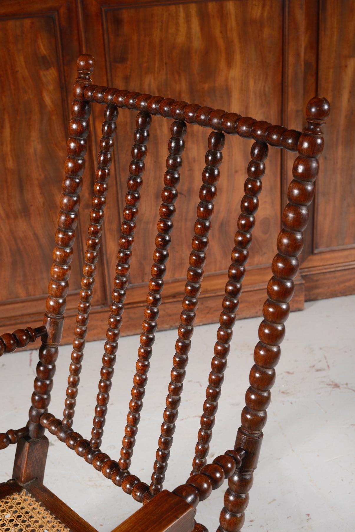 George iv Simulated Rosewood Cane Seated Bobbin Armchair, C.1840 2