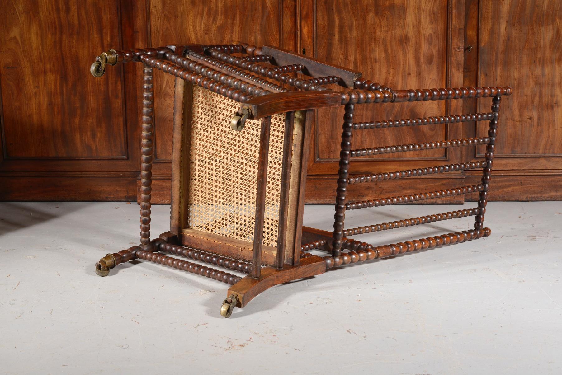 George iv Simulated Rosewood Cane Seated Bobbin Armchair, C.1840 3