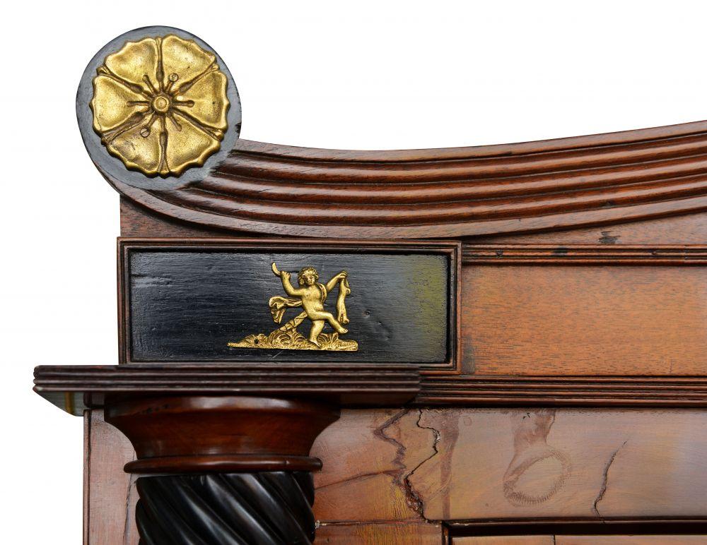 A George IV Style Brass-Mounted Part-Ebonized Mahogany Bookcase In Excellent Condition For Sale In New York, NY