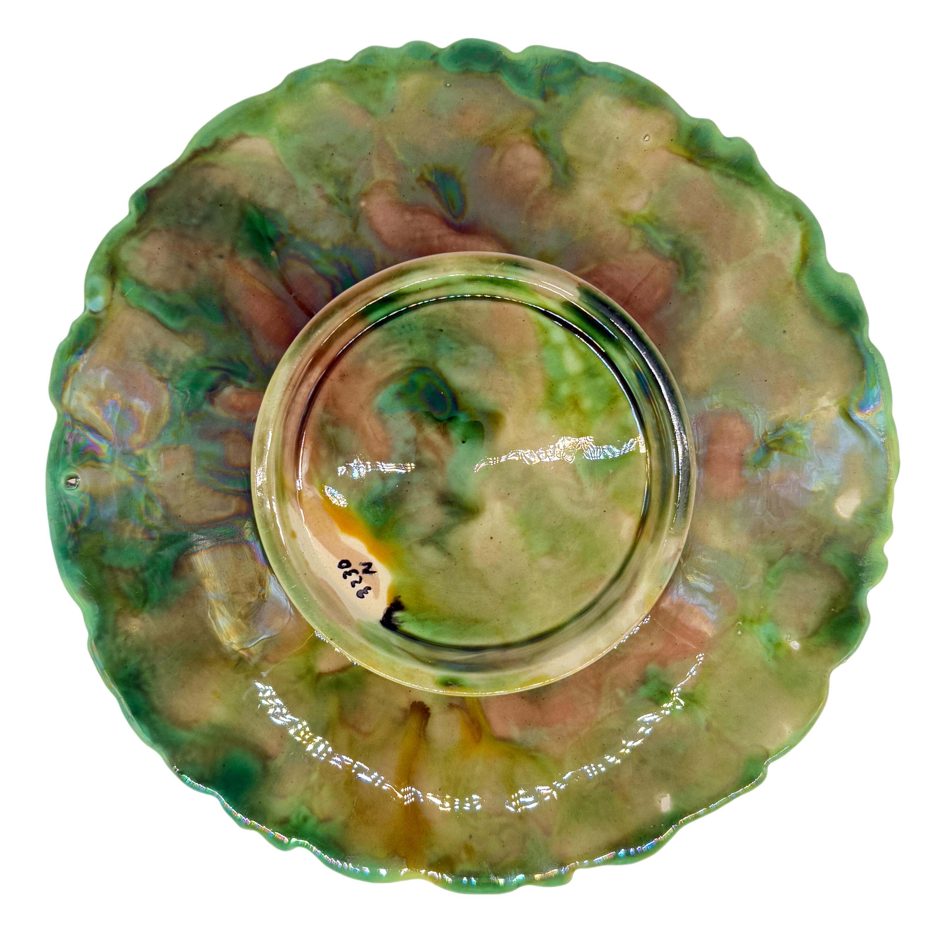 A George Jones Majolica Jungle Plate with Palm Leaves, English, ca. 1873 1