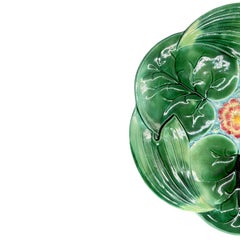 A George Jones Majolica 'Lotus' Flower Plate, English, ca. 1869