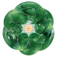 A George Jones Majolica 'Lotus' Flower Plate, English, ca. 1869