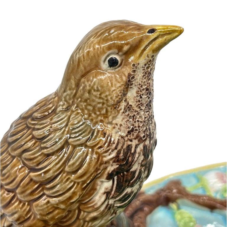 A George Jones Majolica Server with Mounted Thrush, English, ca. 1872 For Sale 6