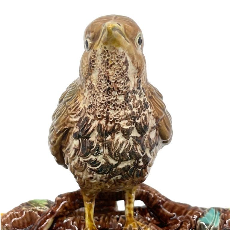 A George Jones Majolica Server with Mounted Thrush, English, ca. 1872 For Sale 7