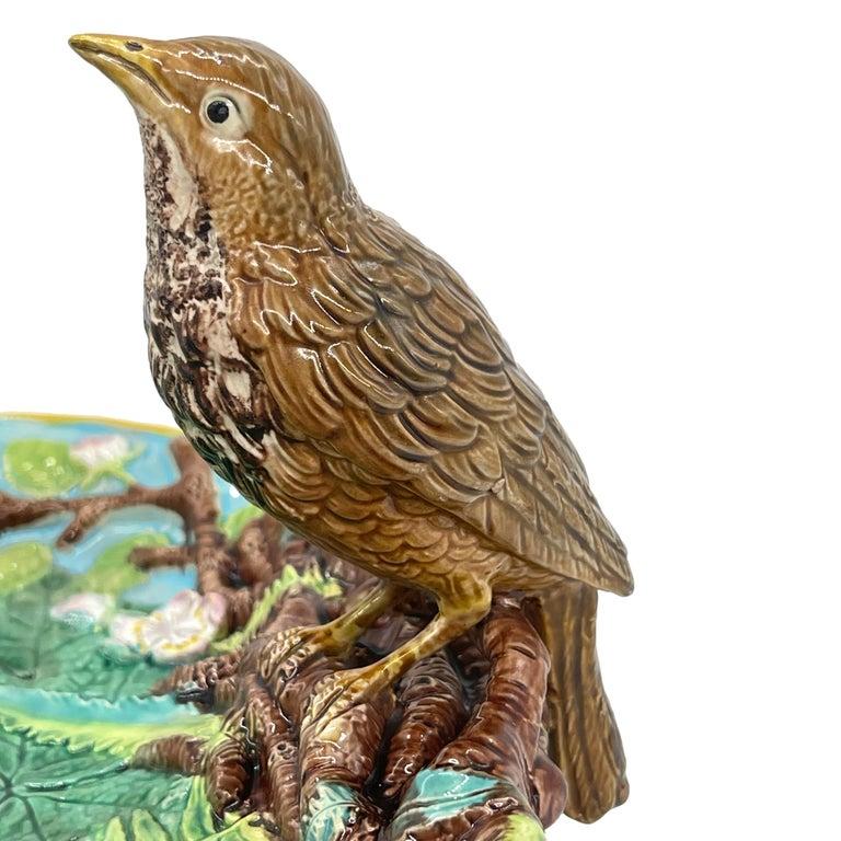 A George Jones Majolica Server with Mounted Thrush, English, ca. 1872 For Sale 8