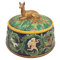 A George Jones Majolica Tureen with Recumbent Doe, English, ca. 1875