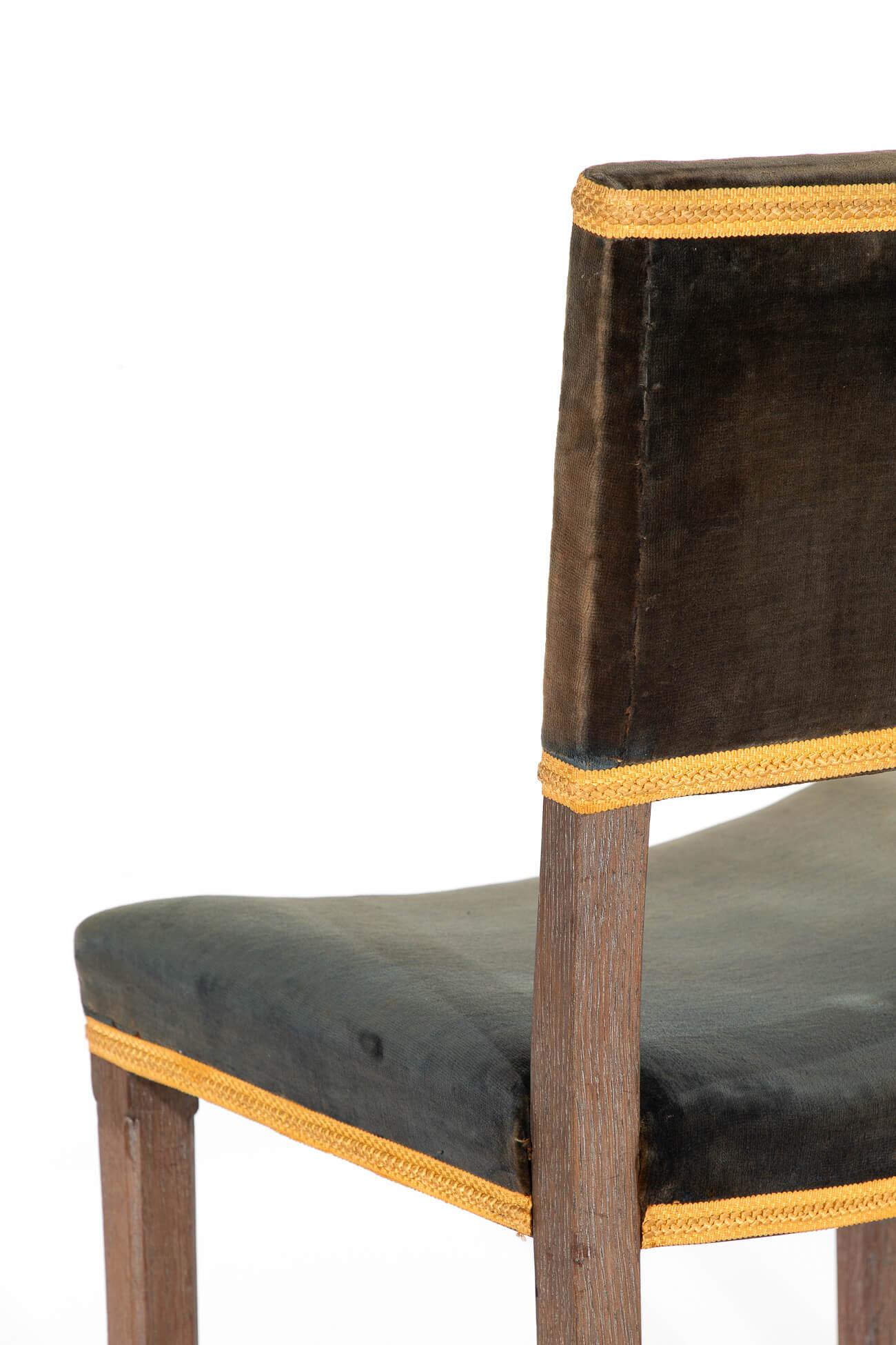 Velvet A George VI 1937 Coronation Chair and Stool For Sale