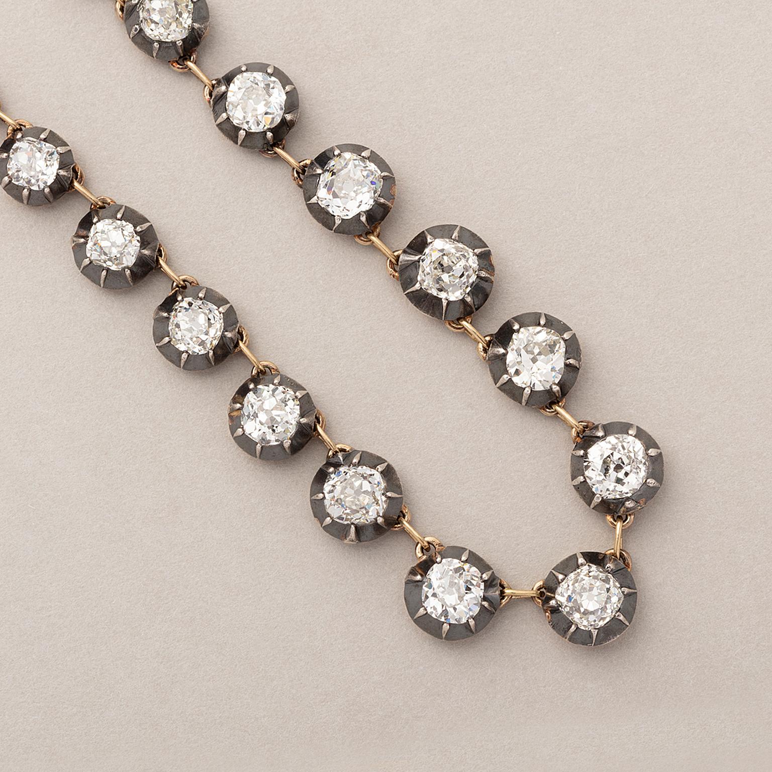 Georgian 1830 Diamond Rivière Necklace In Good Condition In Amsterdam, NL