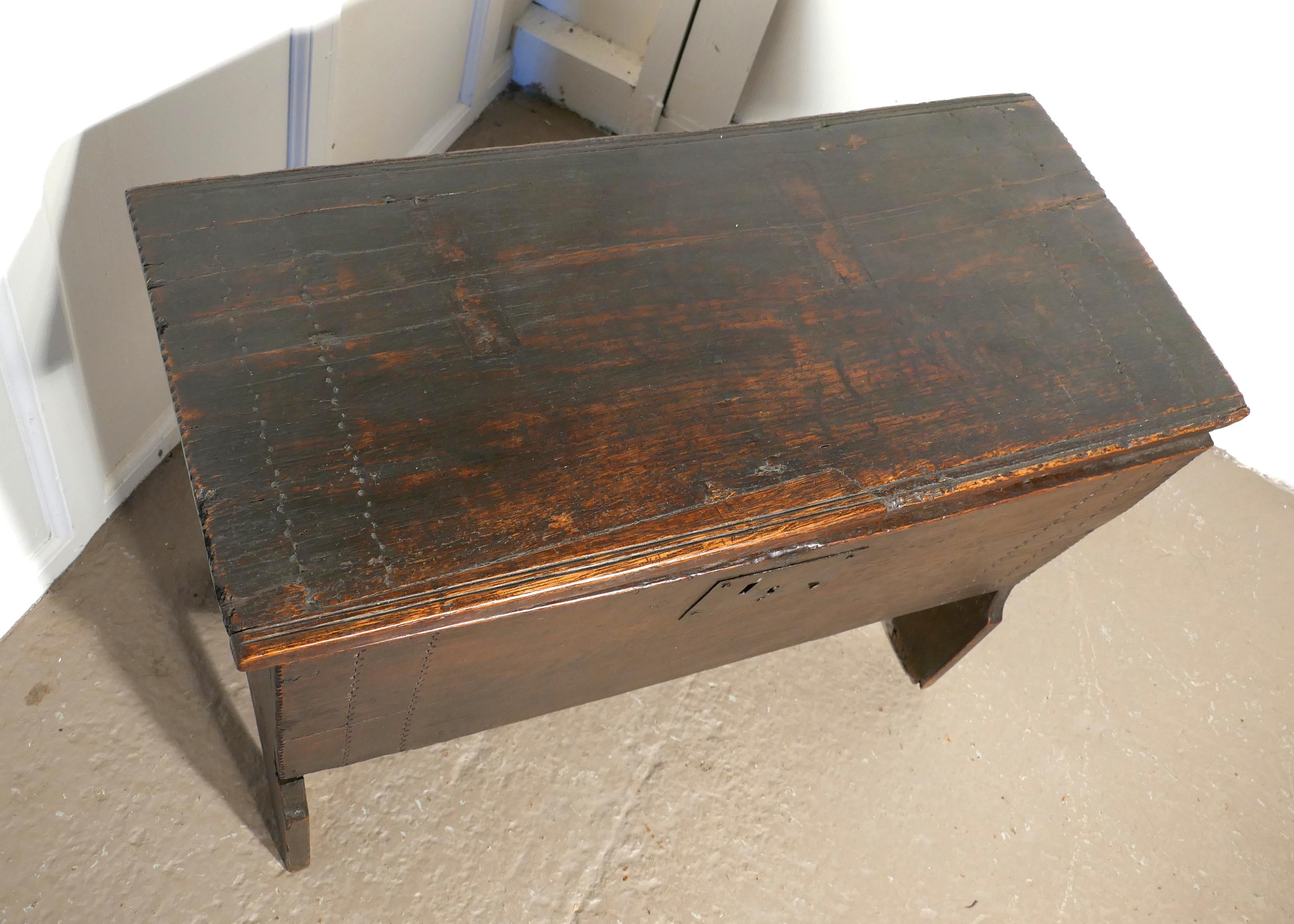 18th Century Georgian 5 Plank Oak Coffer For Sale