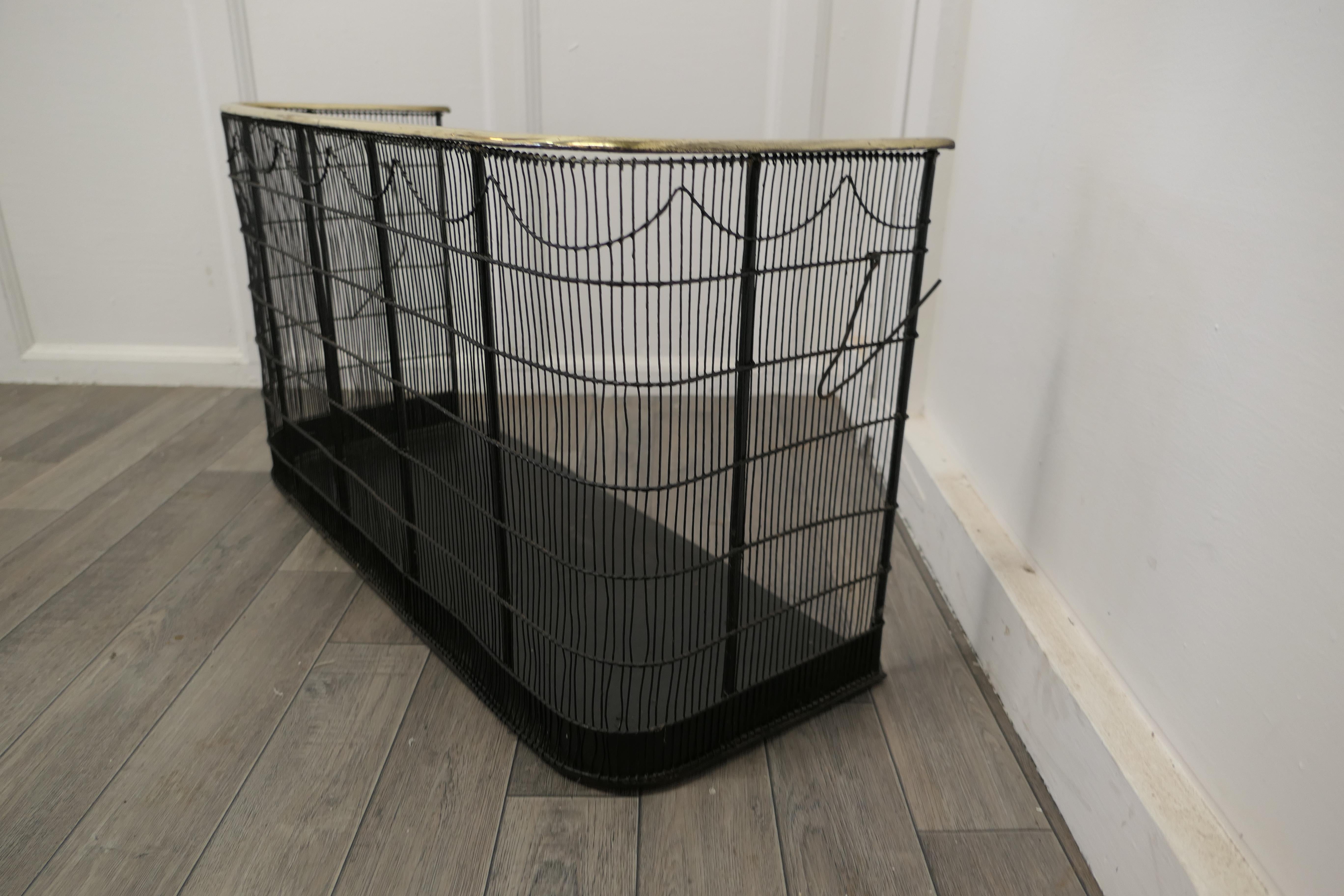 19th Century Georgian Brass and Iron Club Fender or Nursery Fire Guard