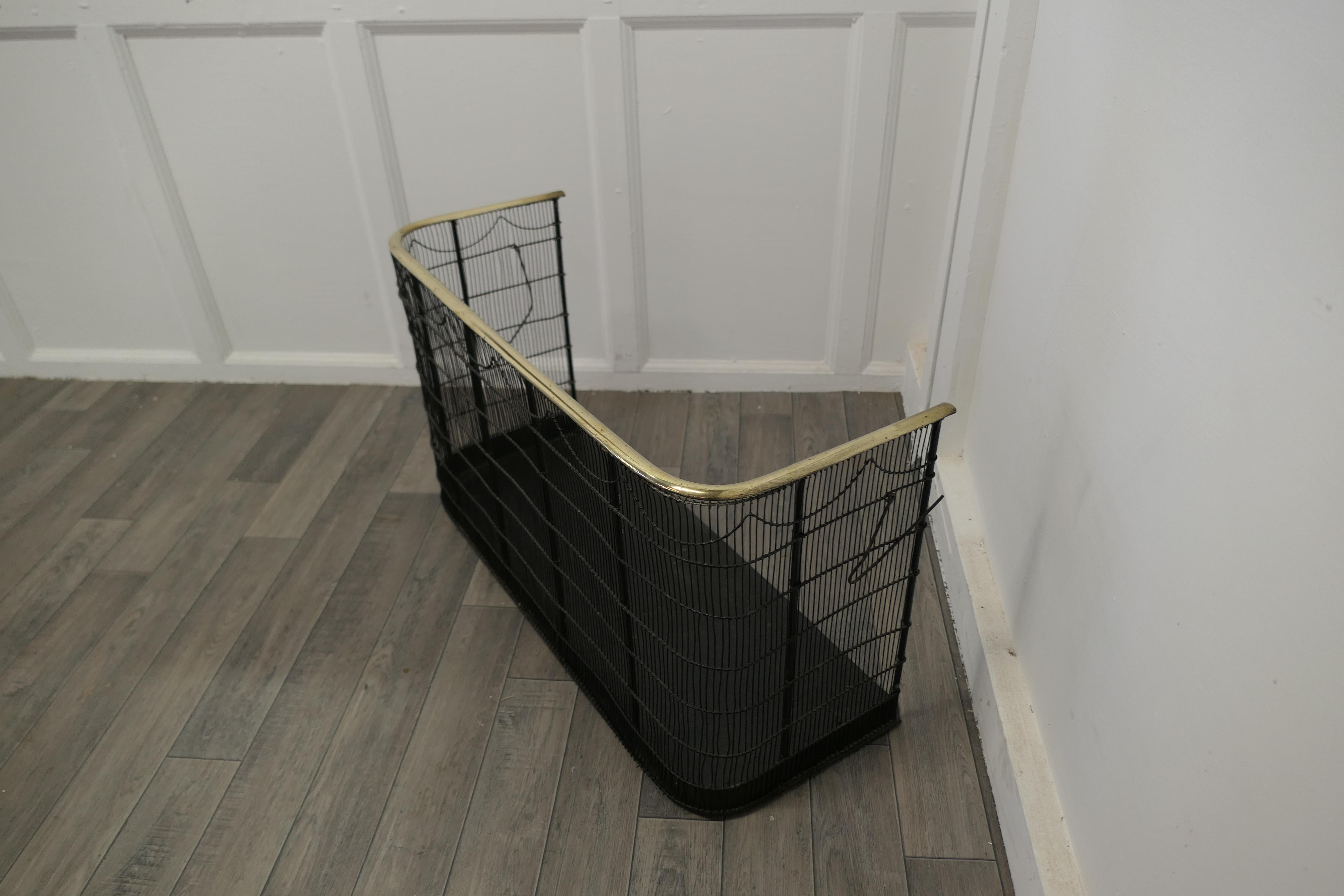 Georgian Brass and Iron Club Fender or Nursery Fire Guard 1