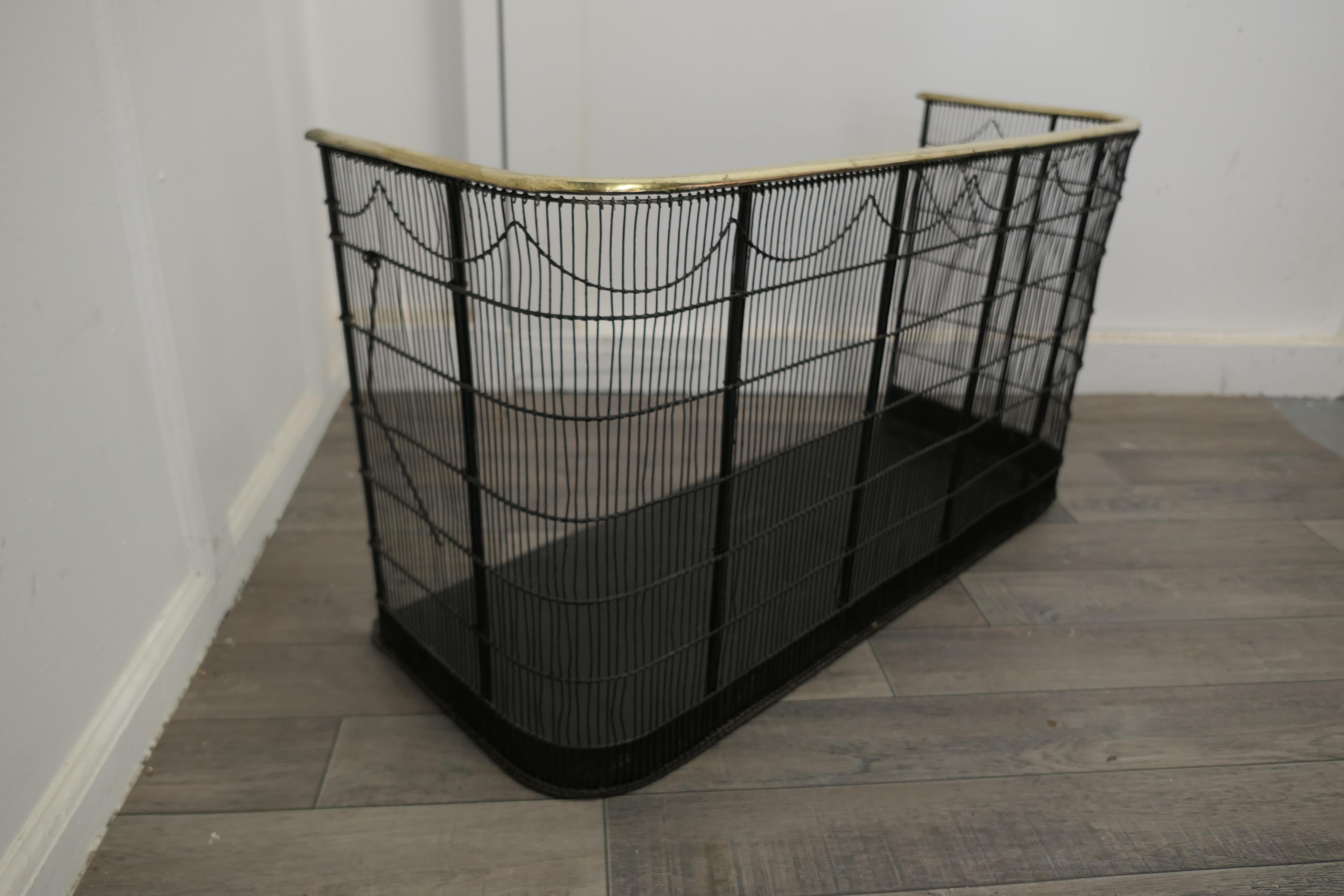 Georgian Brass and Iron Club Fender or Nursery Fire Guard 2