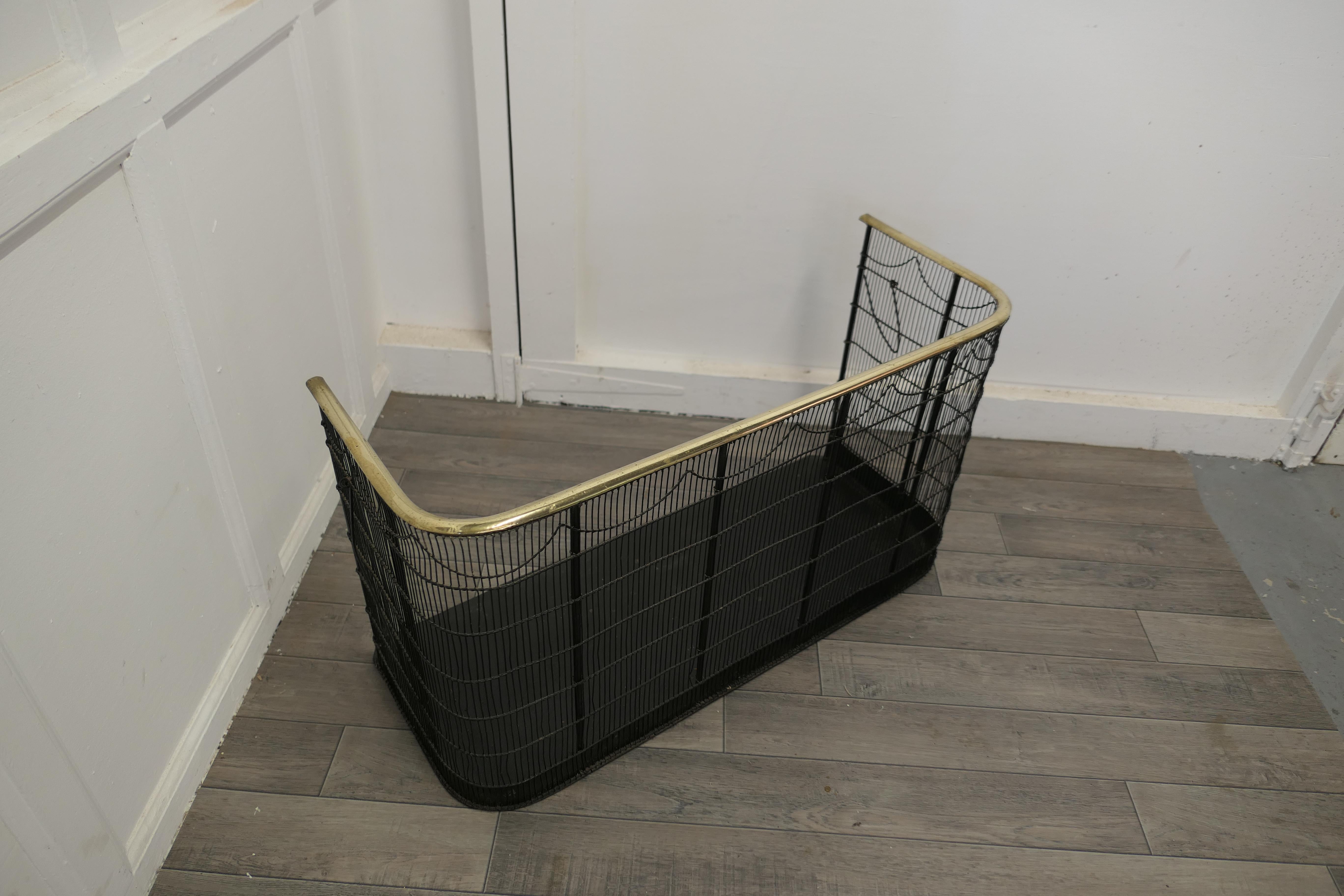 Georgian Brass and Iron Club Fender or Nursery Fire Guard 3