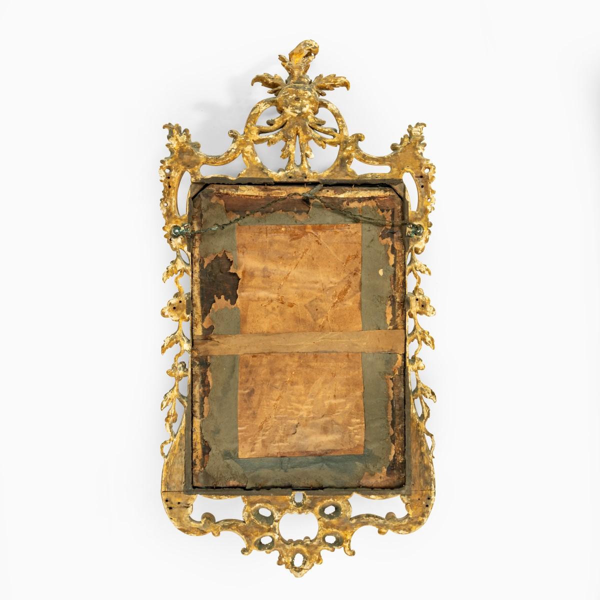 Giltwood A Georgian Chippendale period gilt-wood mirror For Sale