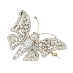 A Georgian diamond-set en tremblant butterfly brooch