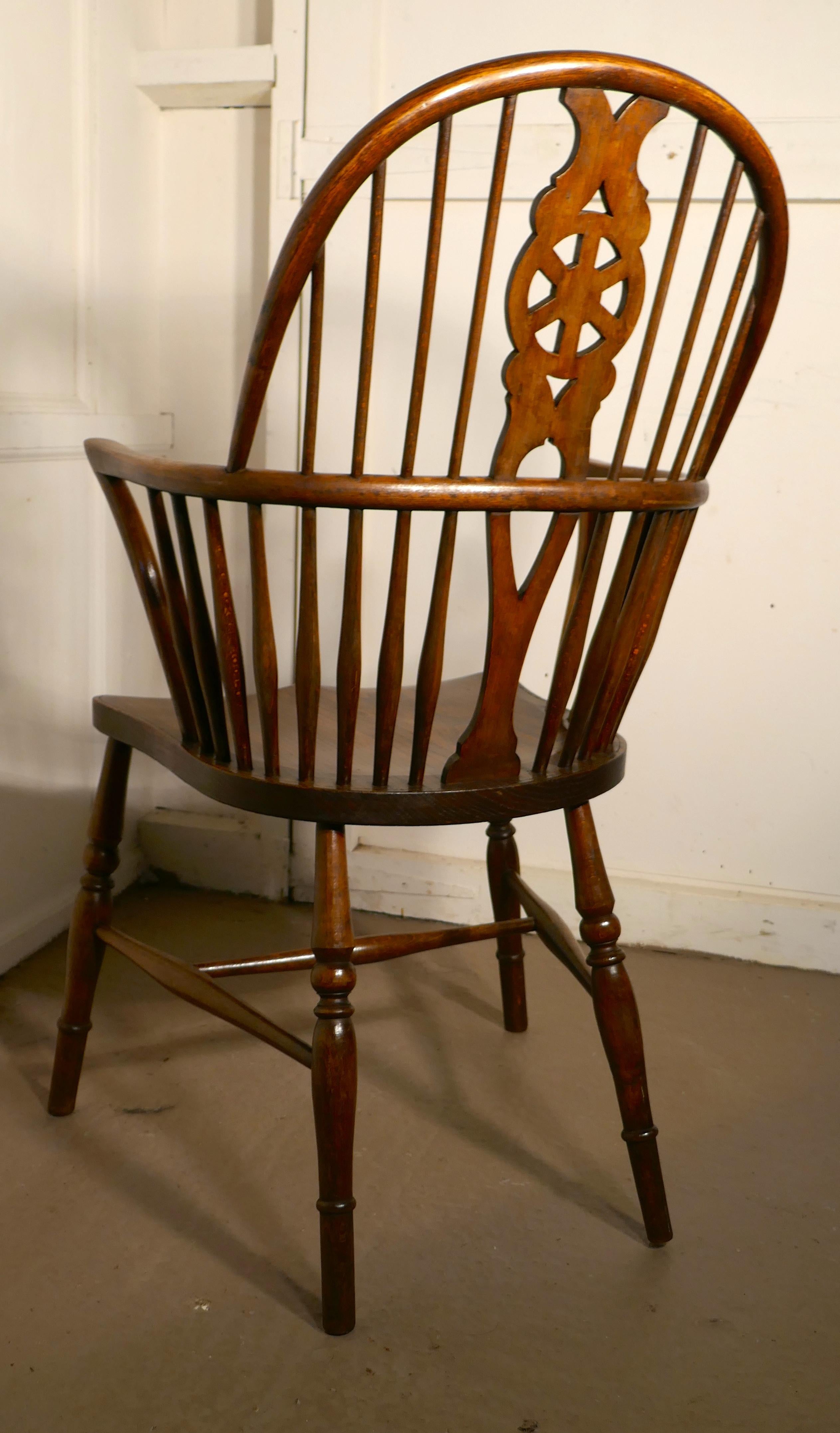 George III Georgian Elm and Ash Wheel Back Windsor Carver Chair