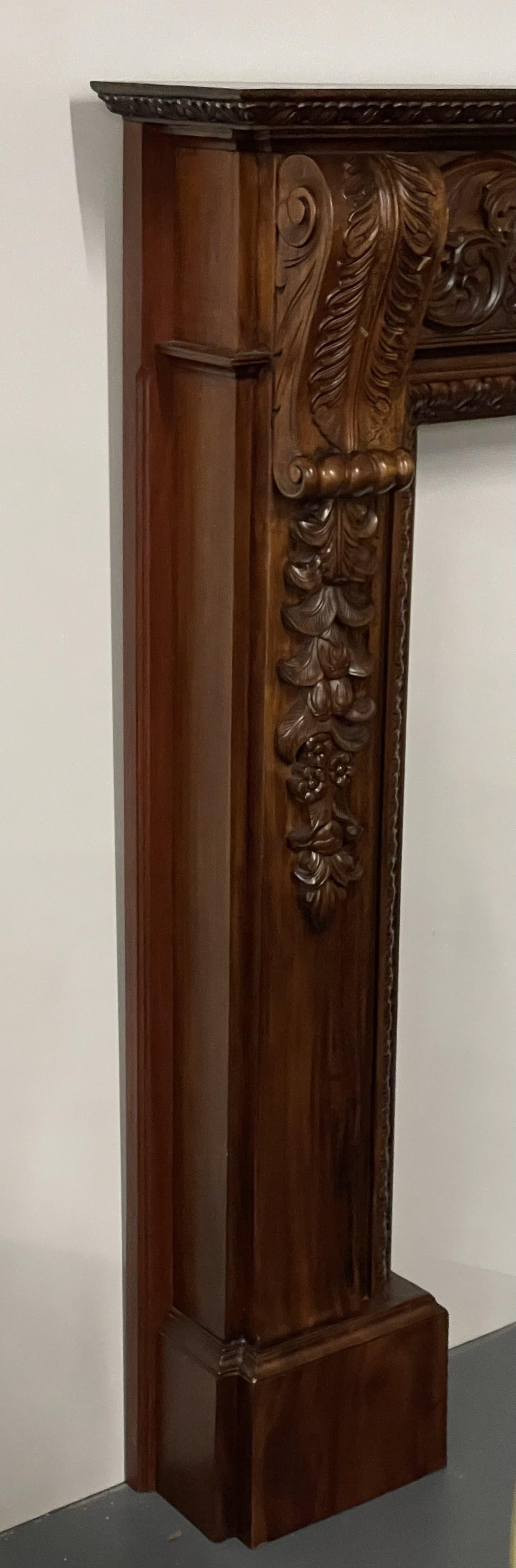 Georgian Fire Mantle, Fire Surround, Solid Mahogany Carved, Cabinet Maker 4