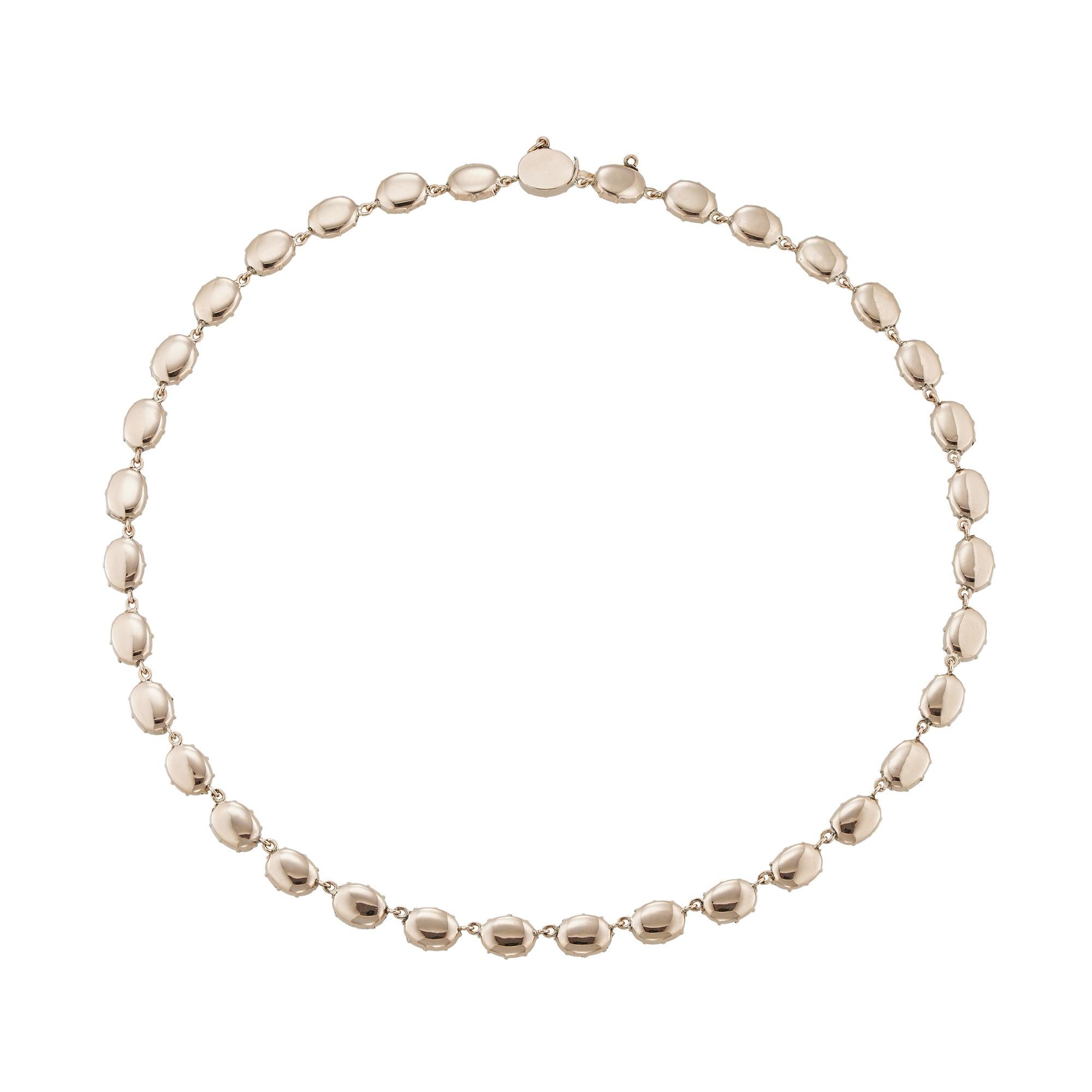 Oval Cut A Georgian garnet riviere necklace